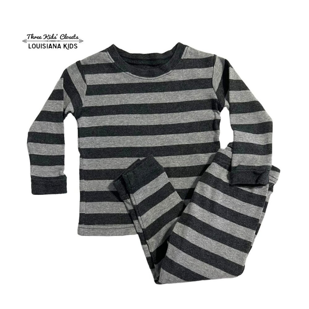 Leveret 18-24m Grey Striped Pajamas